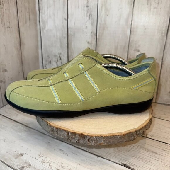 Clarks Mens Casual Cloud Stepper Nubuck Slip On Loafer Shoes Sz 7W Green - Picture 3 of 7